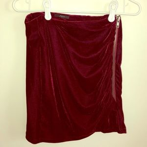 💛Red velvet skirt